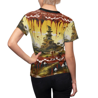 Japanese Temple In Village And Ornaments T-Shirt