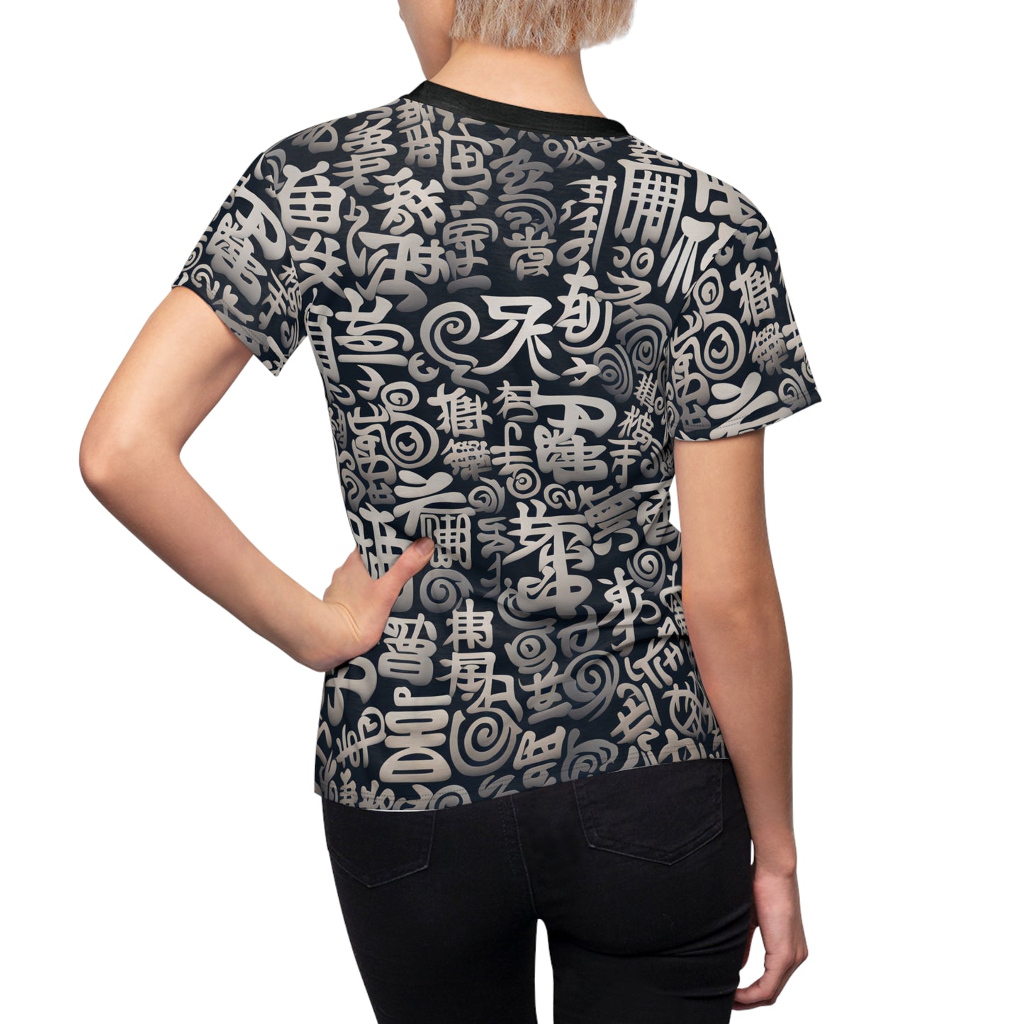 Shiny Silver Chinese Symbols T-Shirt