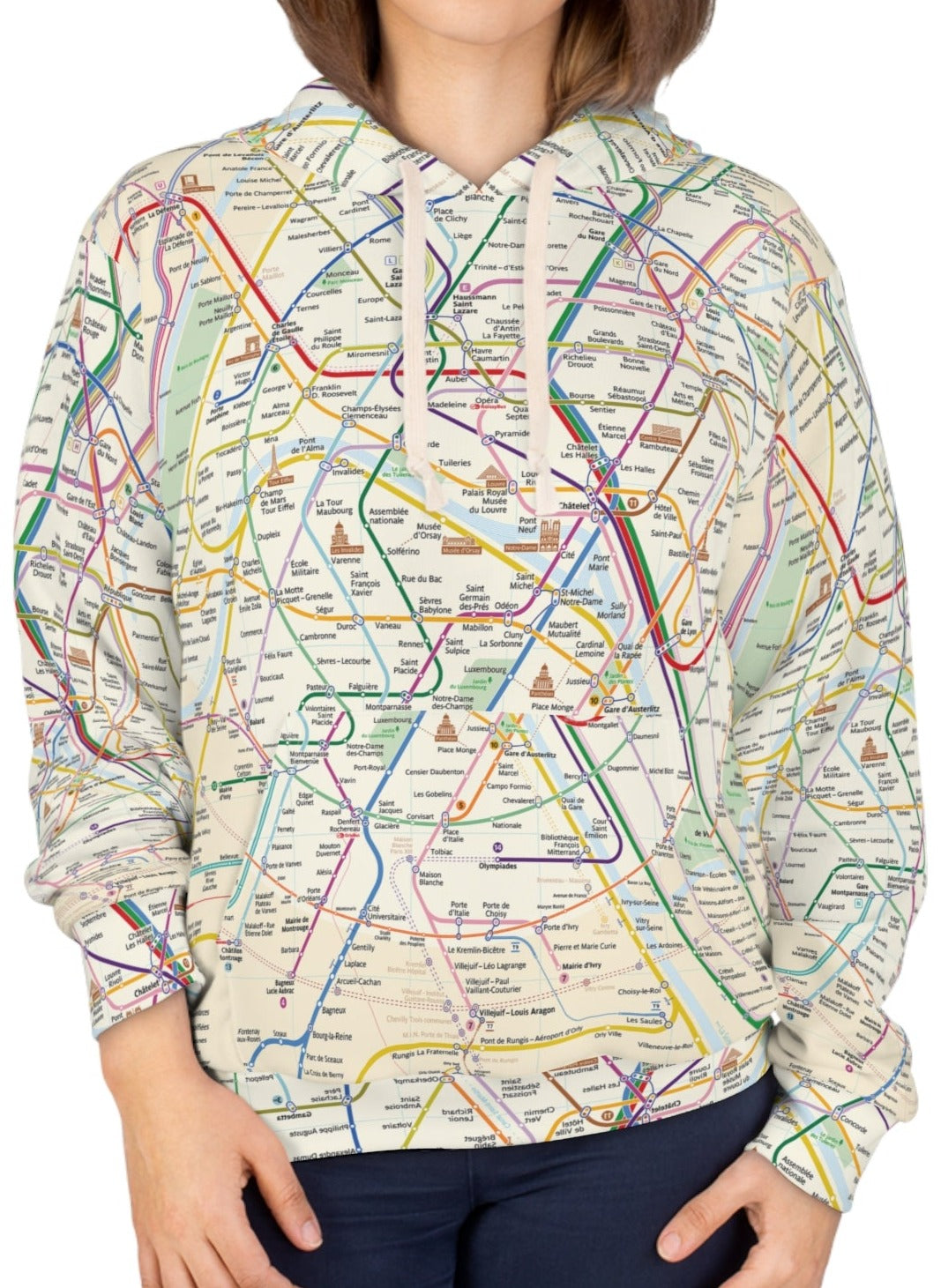 Paris Subway City Map Hoodie