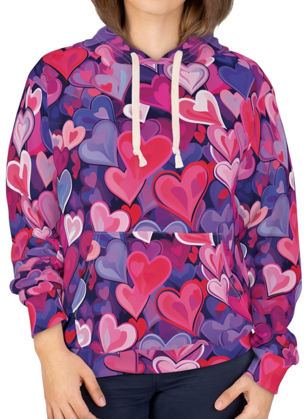 Not Only Vallentine Pink Hearts Hoodie