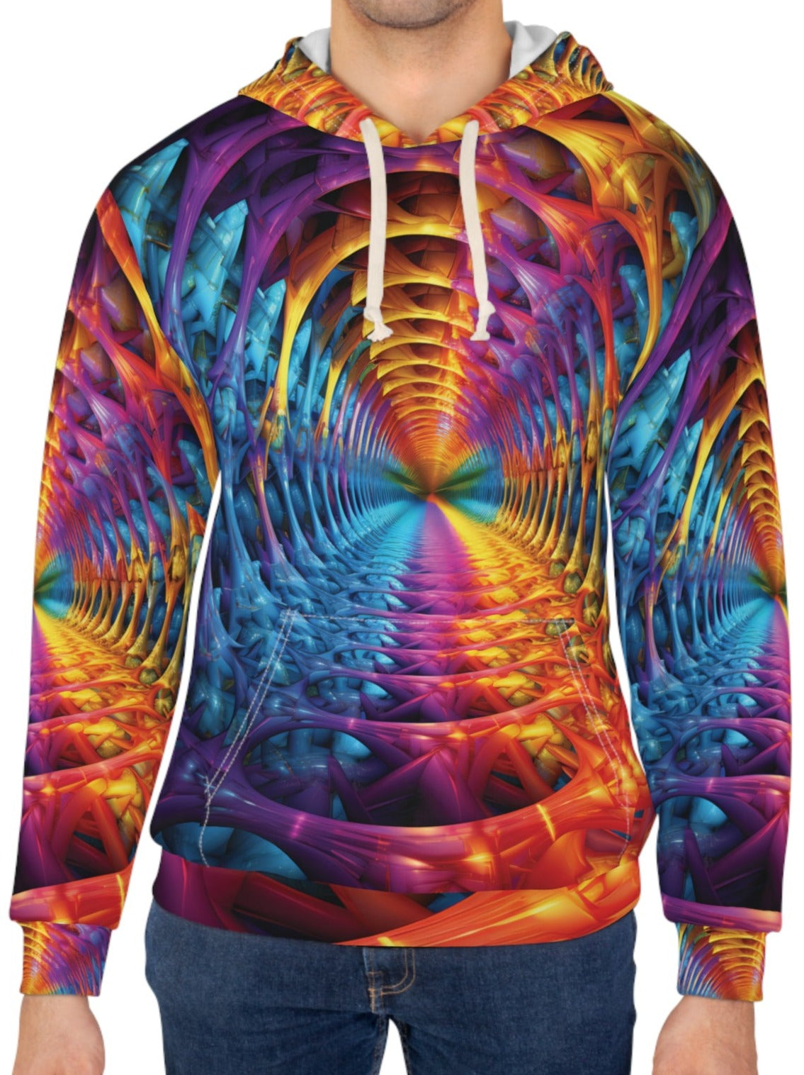 Vibrant Fractal Tunnel Hoodie