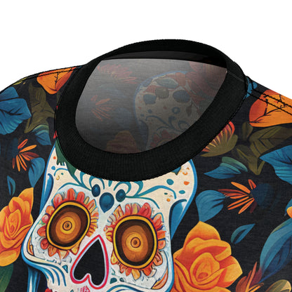 Mexican Calaveras Sugar Skulls And Flowers T-Shirt