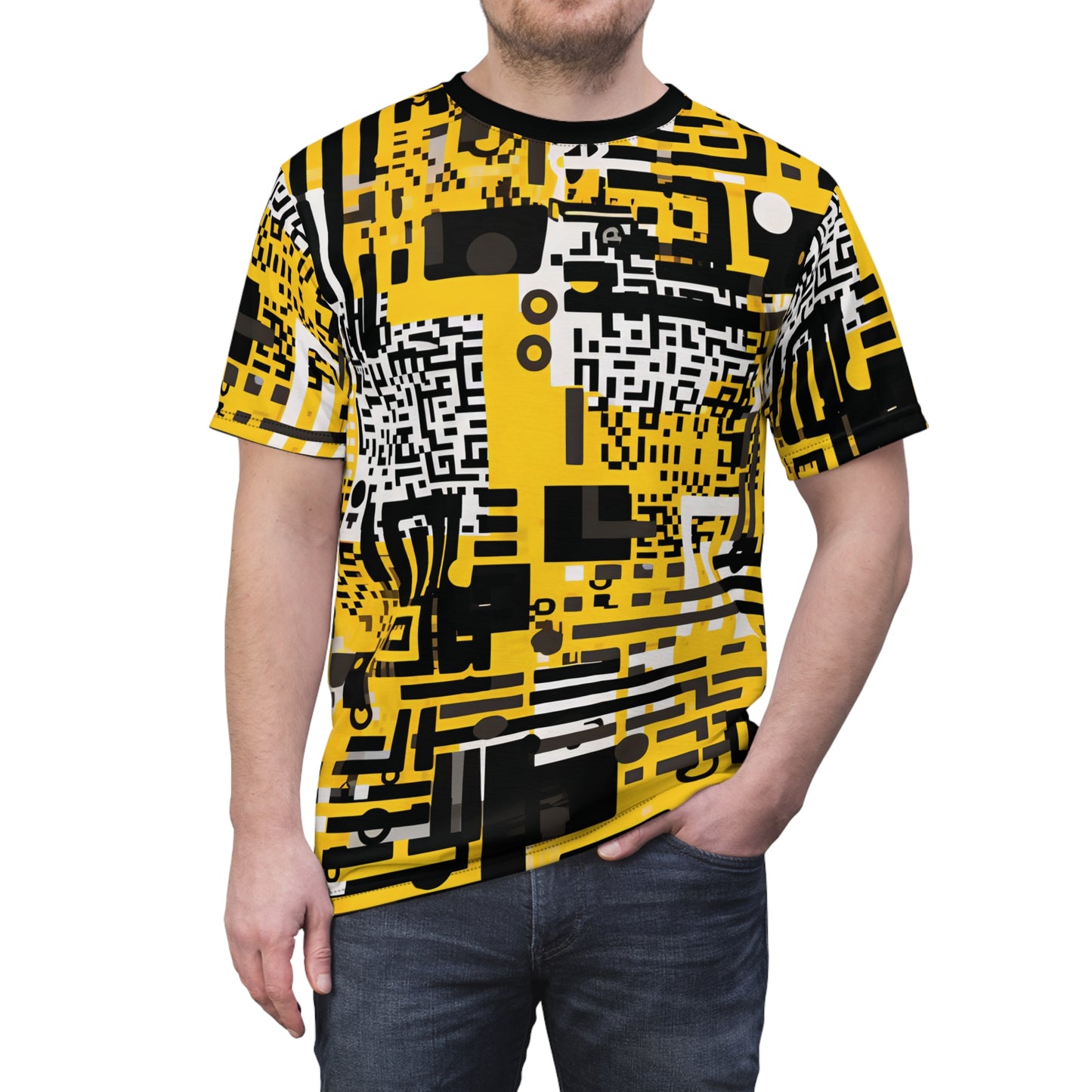 Yellow Black QR Code T-Shirt