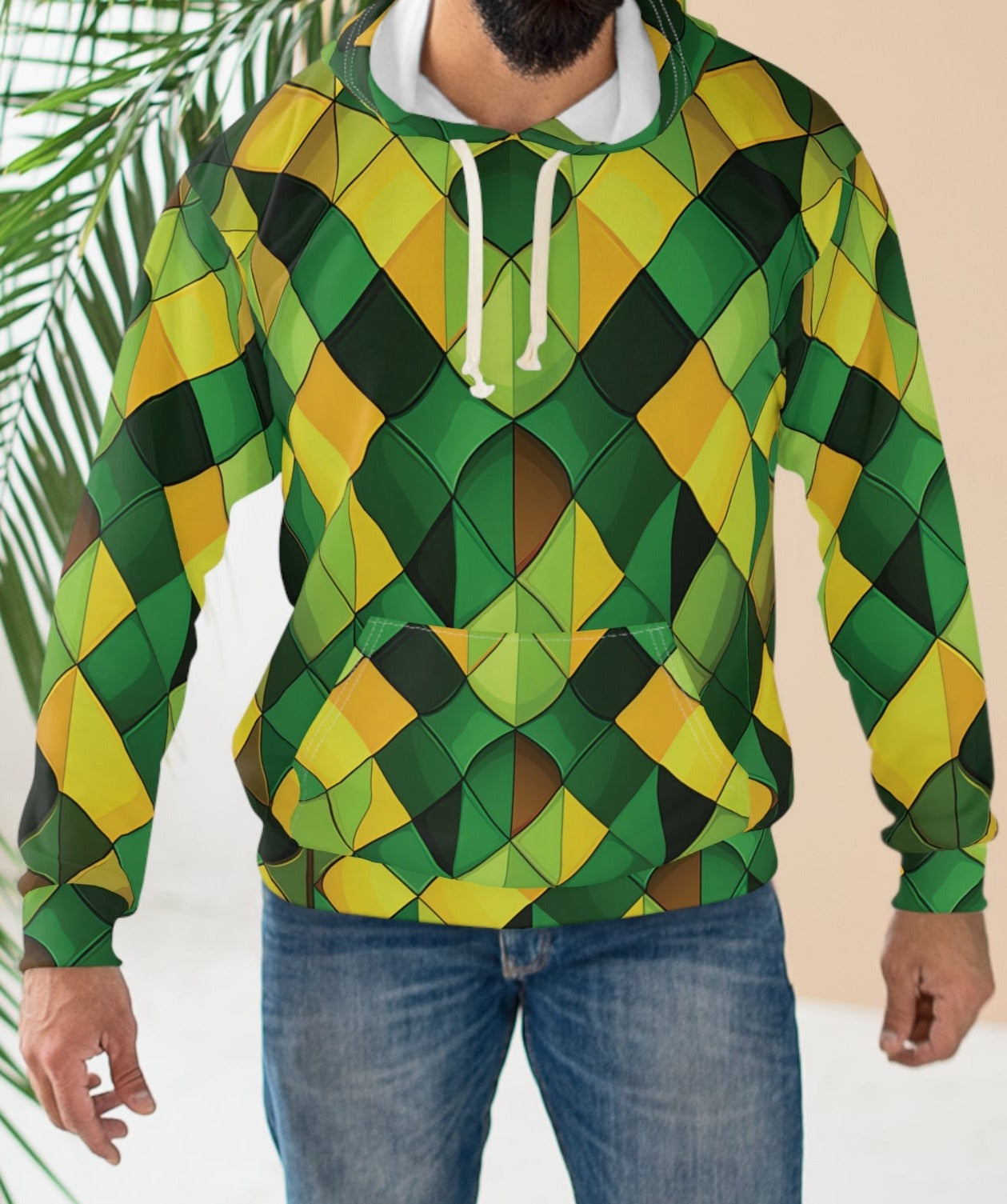 Yellow Green Mosaic Hoodie