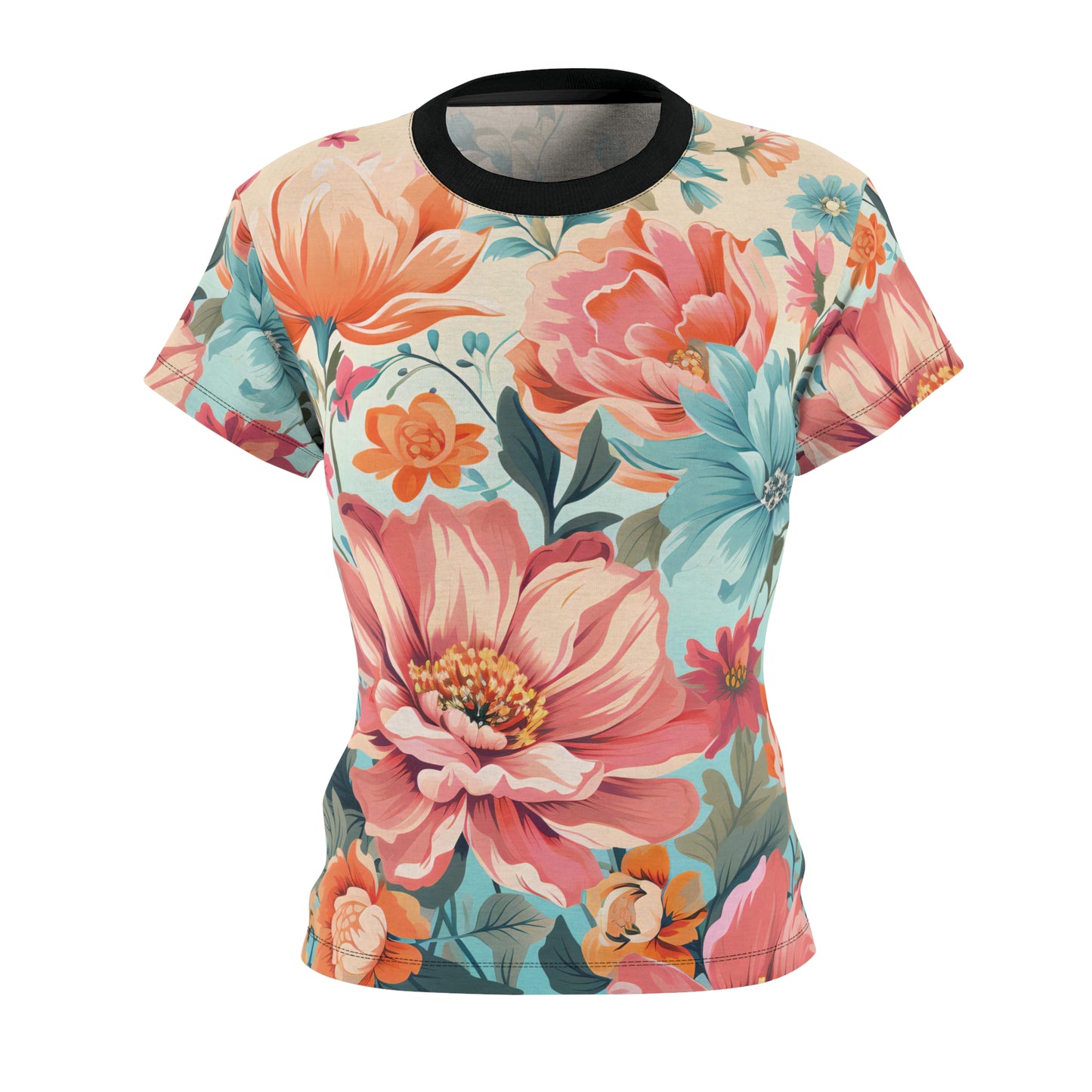 Retro Floral Pastel Pattern T-Shirt