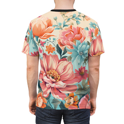 Retro Floral Pastel Pattern T-Shirt