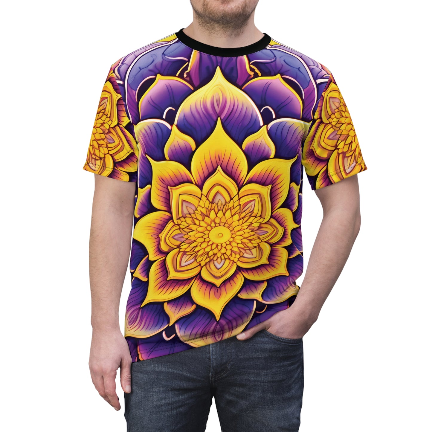 Purple Yellow Indian Mandala T-Shirt