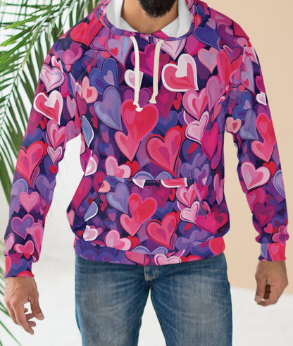 Not Only Vallentine Pink Hearts Hoodie