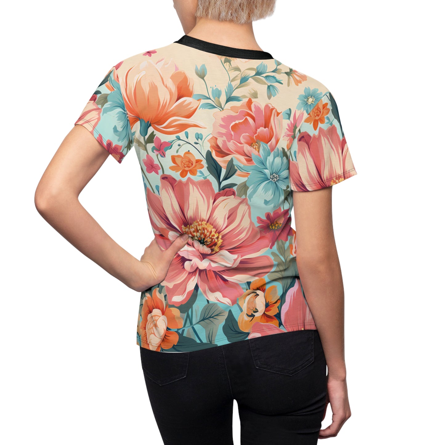 Retro Floral Pastel Pattern T-Shirt