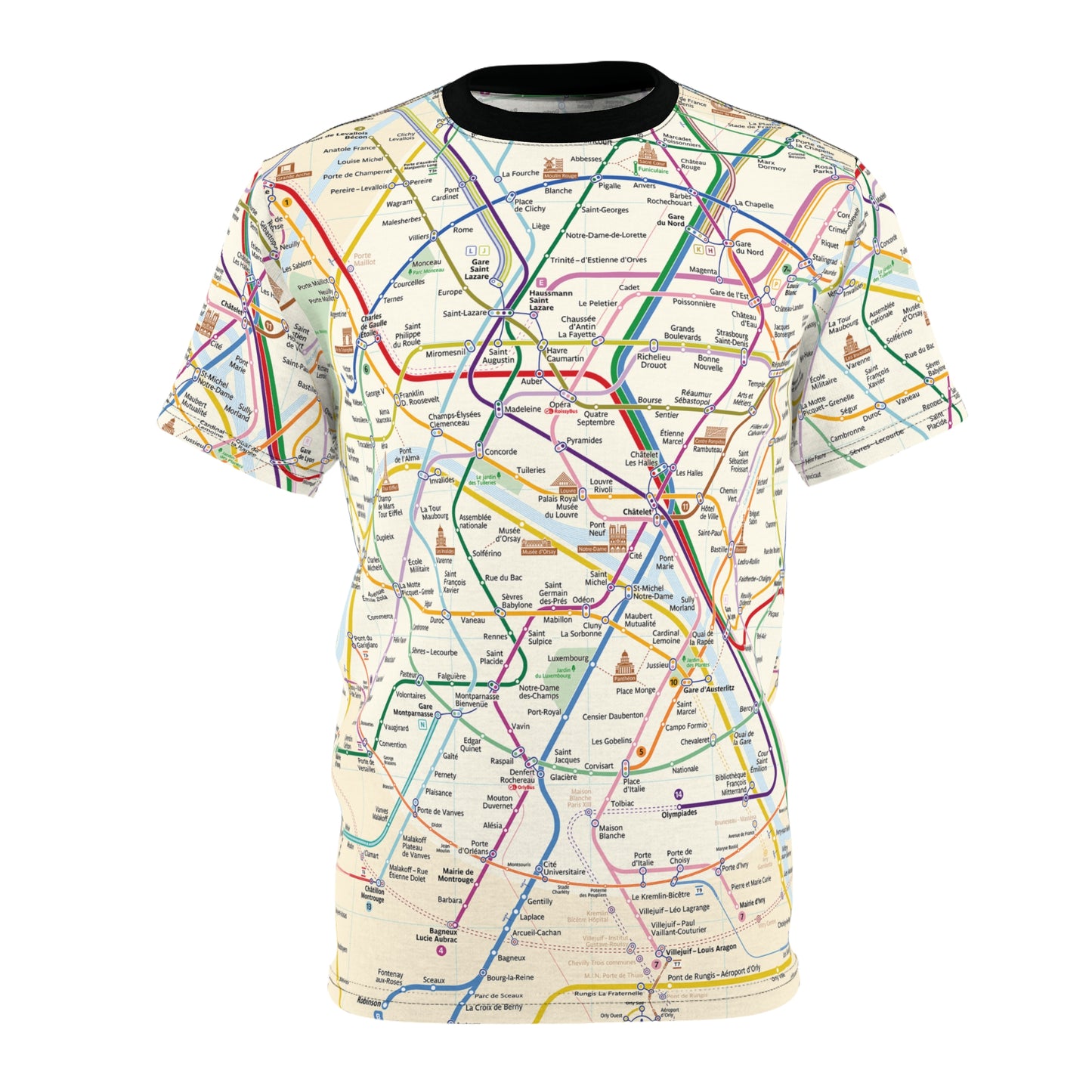 Paris Subway City Map T-Shirt