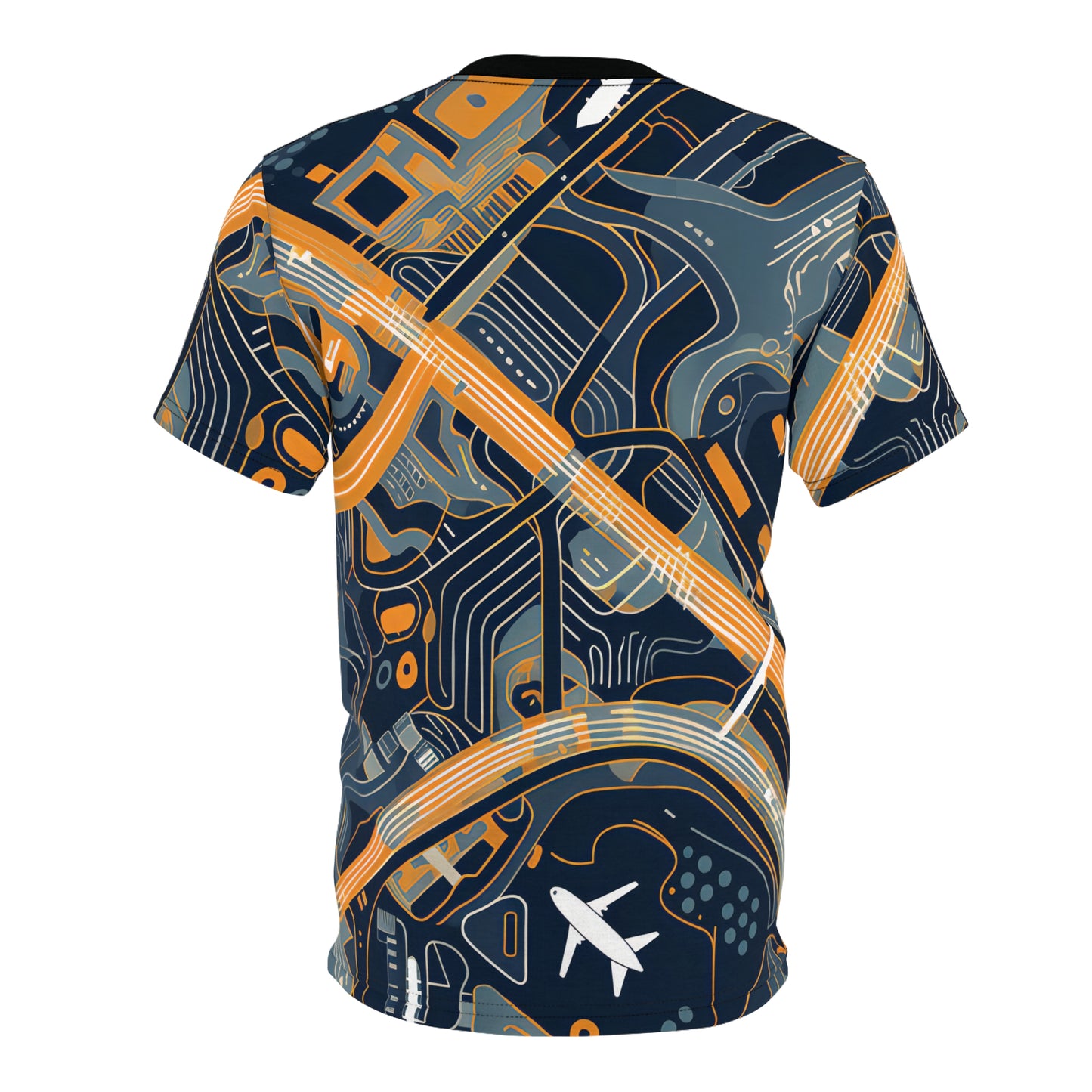 Abstract Airport Pattern With Airplanes T-Shirt