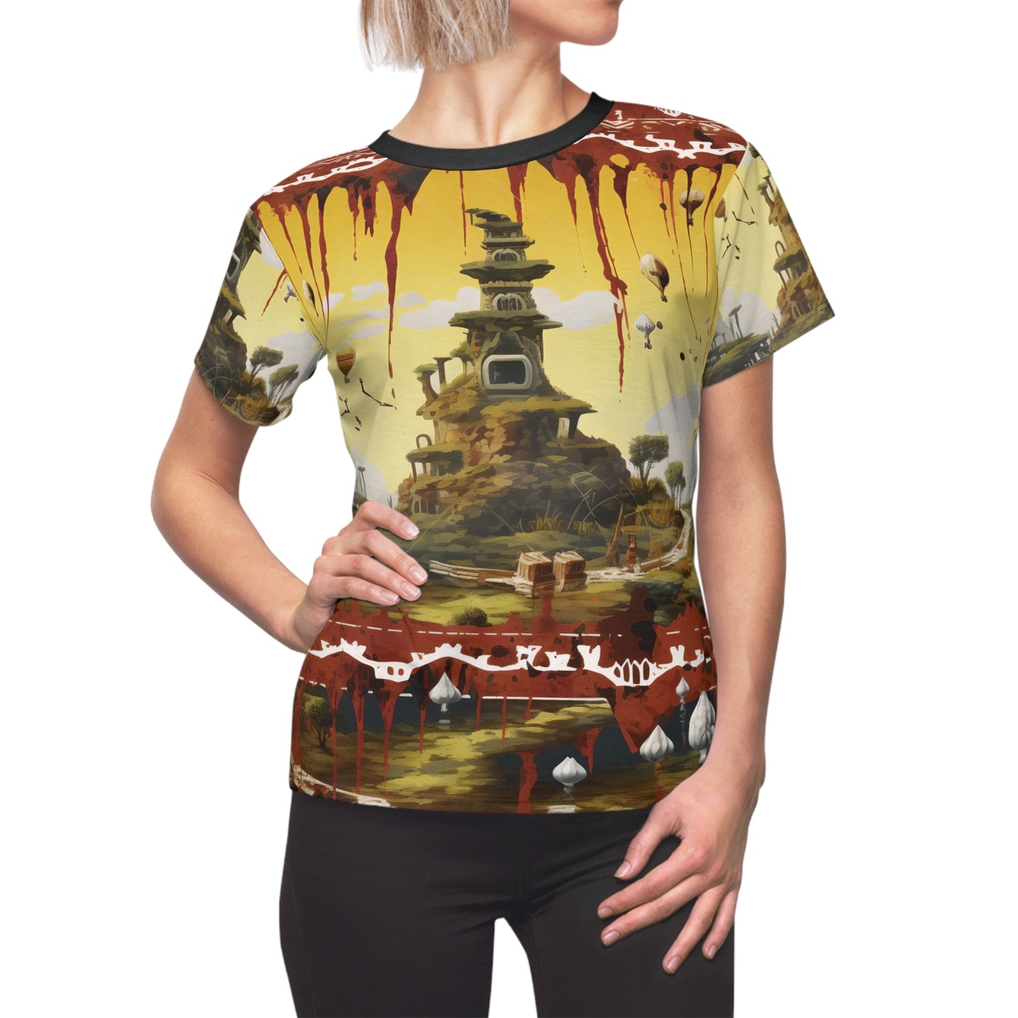 Japanese Temple In Village And Ornaments T-Shirt